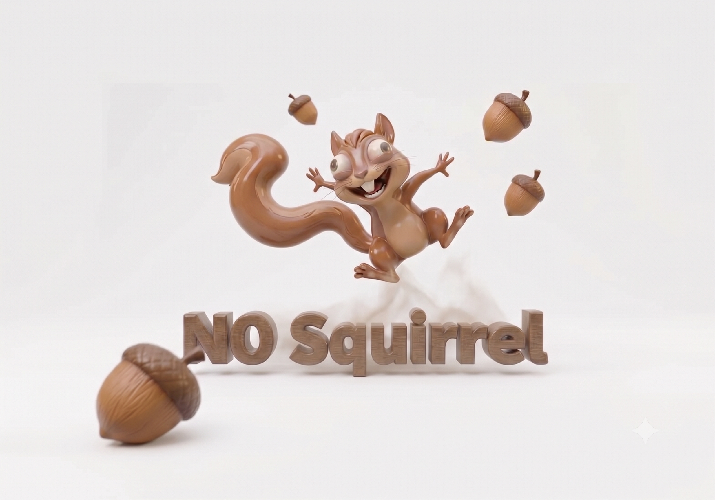 NO Squirrel character jumping over letters